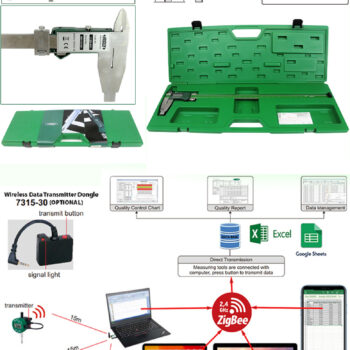 INSIZE Digital Caliper 1136 (Data output, Long Jaw) Accuracy; ±30μm, Range; 300mm - 2000mm - Image 6