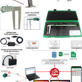 INSIZE Digital Caliper 1178 for Inside Groove (DIN862, Grad; 0.01mm) Accuracy; ±0.02mm, Range; ≤Ø300mm - Image 4