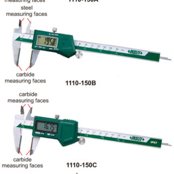 Alternative view of INSIZE Digital Caliper, Carbide Jaw Tip, DIN 862, Data Output, 1110, 150mm-200mm-300mm