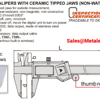 INSIZE Digital Ceramic Caliper 1193 (DIN 862, Data Output) Range; 150mm-300mm - Image 6