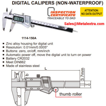 INSIZE Digital Caliper 1114 Metal Zinc Body (DIN 862, Res; 0.01mm) Accuracy; ±0.03mm, Range; Ø150mm - Ø300mm - Image 4