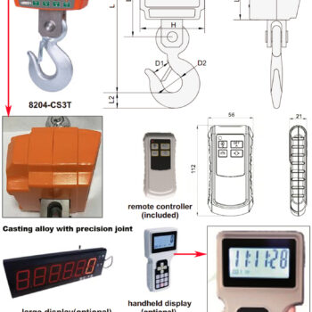 INSIZE Digital Crane Weighing Scale 8204 (Handheld display, alloy casting) Range; 600Kg - 15000Kg - Image 3