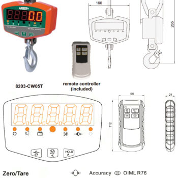 Alternative view of INSIZE Digital Crane Weighing Scale 8203 (Battery, alloy casting) Range; 300kg - 1000Kg