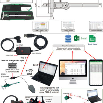 INSIZE Digital Depth Caliper 1147 (DIN862, Res; 0.01) Accuracy; ±0.03mm, Range; ≤Ø150mm - Ø700mm - Image 7