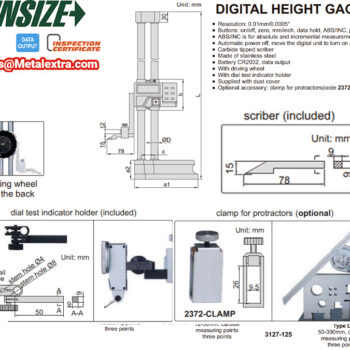 Alternative view of INSIZE Digital Height Gauge 1151-300A, Carbide tipped scriber, Range: 0-12"/0-300 mm
