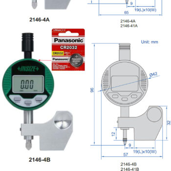 INSIZE Digital Height Gauge 2146-4B (Cable Output) Accuracy; 2μm, Range: 0-5mm/0.2Inch - Image 3
