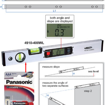 Alternative view of INSIZE Digital Level & Slope Meter 4910 (Bluetooth, Magnetic Base + Buzzer Indicator) Range; 0-360°