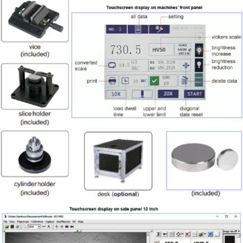 INSIZE Digital Micro-Vickers Hardness Tester HDT-DMV90 (Dual touchscreen, ISO 6507) Magnification; 400x, Range; 0.098N(10gf) - 9.8N (1kgf) - Image 3