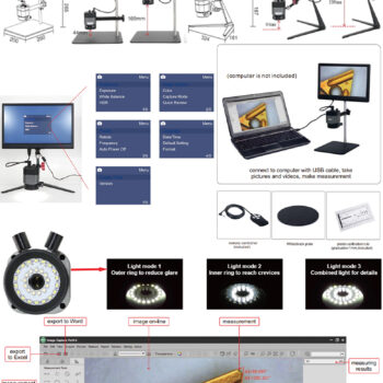 INSIZE Digital Microscope 5309-DM50 (2Mpx, Res; 1920x1080, 1/2.8" Inch CMOS, USB, HDMI) LCD 15,6 Inch, Zoom Magnification; 6.6X ~39.4X - Image 7