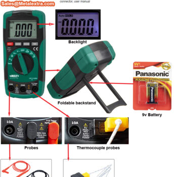 INSIZE Digital Multimeter 9216-F520 (Resolution; 0.1µA/0.1mV/1mV/10mV/0.1V) Category CAT III-600 V, AC Range; 200µA - 40A - Image 3