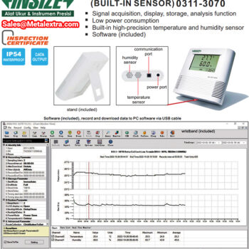 INSIZE Thermohygrometer Data Logger 0311-3070 (USB + Software) IP54 Range; -30°C~70°C/-22°F~158°F, humidity; 0~100%RH - Image 4
