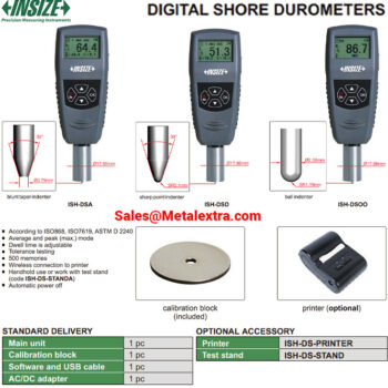 Alternative view of INSIZE Digital Shore Durometer, ISH-DSOO, 0-100H00, for Very soft plastic, rubber, sponge, textile.