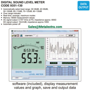 INSIZE Digital Sound Level Meter 9351-130 (RS232, Standard IEC651 Type 2, ANSI S1.4 Type 2) Accuracy; ±2dB, Sound Range; 30~130dB - Image 7