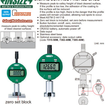 INSIZE Digital Surface Profile Gage 2843-10 (ASTM D4417-B, Res 0.001mm) Accuracy ±0.005mm, Range; ≤ 12.7mm / 0.5 Inch - Image 3