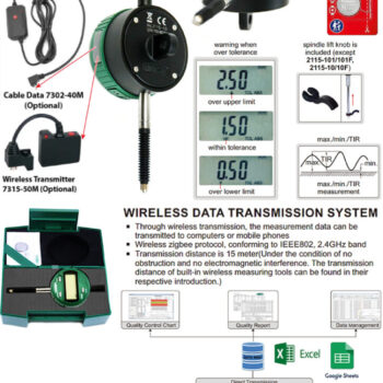 INSIZE Digital Test Indicator 2115 Waterproof IP 65 (TIR, Resolution 0.001mm) Range; 12.7mm - 50.8mm - Image 8