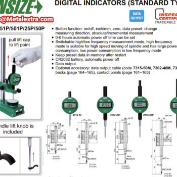 INSIZE Digital Test Indicator 2112 Standard type (Resolution 0.01mm) Accuracy 5 μm, Range; 12.7mm - 50.8mm - Image 6
