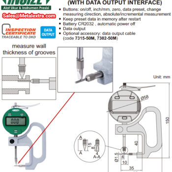 INSIZE Digital Tube Thickness Gauge 2873 (Graduation; 0,01mm) Range; ≤⌀10mm - Image 2