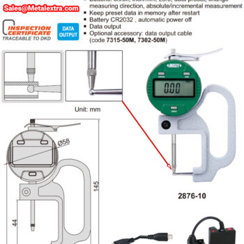 Alternative view of INSIZE Digital Tube Thickness Gauge 2876 Ball Type (Graduation; 0,01mm) Range; ≤⌀10mm