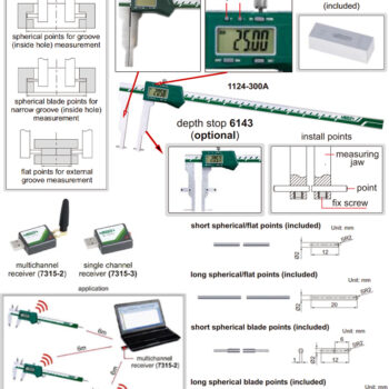 Alternative view of INSIZE Digital Caliper Interchangeable Anvil 1124-300AWL (Wireless Output, Resolution; 0.01mm) Accuracy: ±40μm, Range: ≤Ø300mm
