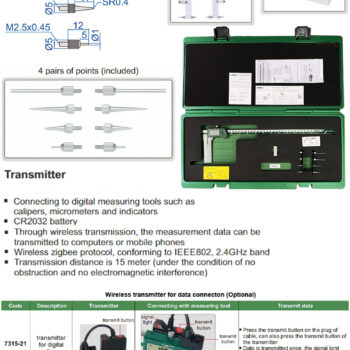 INSIZE Caliper with Interchangeable Points 1530 (Data Output, Grad; 0.01mm) Accuracy; ±0.06mm, Range; ≤Ø300mm - Ø500mm - Image 3