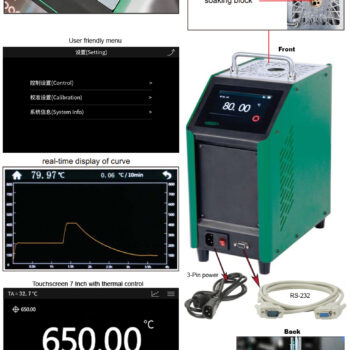 INSIZE Portable Dry Block Calibrator DBC-M660 Medium Temperature (Chamber; Ø4.5mm, Ø6.5mm, Ø8mm, Ø10mm, Well Depth; 170mm) Range; 50°C~660°C - Image 5