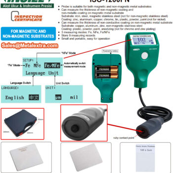 INSIZE Dry Film Thickness Gauge ISO-1200FN (Hall Effect & Eddy current Probe) Accuracy : ±0,5μm, Res; 0.1μm, Range; ≤2000μm - Image 4