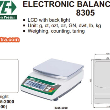 INSIZE Electromagnetic Balance Scale 8305 (RS232 Output, Resolution; 0.01g) Range; 0.2g - 6Kg - Image 2