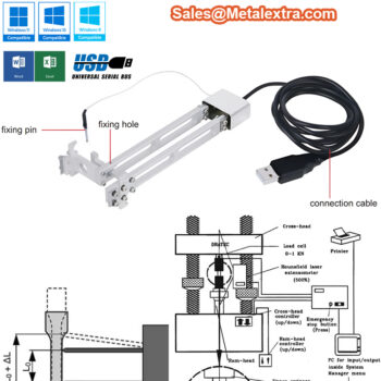 Alternative view of INSIZE Series Extensometer UTM-EX (Max; 30591kgf / 300kN) Accuracy; 1%, Gage Length; 25mm - 200mm