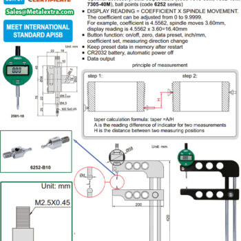 Alternative view of INSIZE External Thread Taper Diameter Gauge 2240-10 (API5B, Digital Indicator res; 0.01mm) Accuracy; 0.03mm, Range; ≤254mm / ≤10 Inch