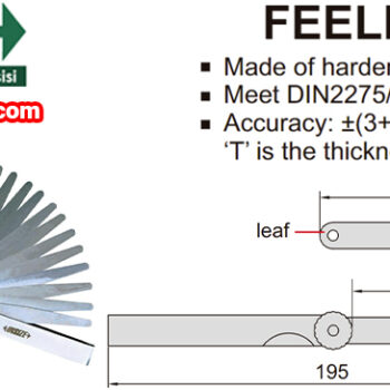 INSIZE Feeler Gauge Leaf 4602 (Swivel Type) DIN 2275/Grade TC1, Range: 0.03mm - 1mm - Image 2