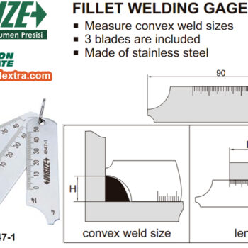 INSIZE Fillet Welding Gauge 4847-1 (Stainless Steel Ruler, Res; 1mm) Accuracy; ±0.5mm, Range; 4, 6, 8,10, 12, 14mm - Image 5
