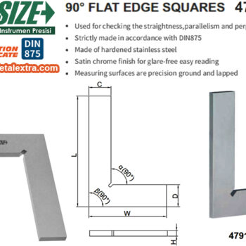 INSIZE Flat Edge Square 90° 4791 Series (DIN 875, Stainless Steel) Range; 50 x 40mm − 300 x 200mm - Image 3