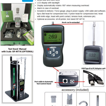 INSIZE Force Gauge ISF-1DF Series (USB Data, Rechargeable, Accuracy ±0.3%) Range; 10N - 10000N - Image 3