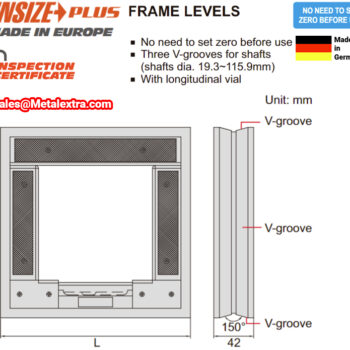INSIZE Square Level Spirit 4906 (Three V-groove) Range;150mm, 200mm, 300mm - Image 2
