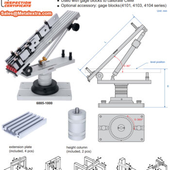 Alternative view of INSIZE Gauge Block Stand for Coordinate Measuring Machine 6885-1000 (Base 360°, vertical degree of movement 90°) Compatible with; 4101, 4103, 4104