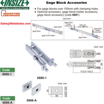 Alternative view of INSIZE Gauge Block Holder 6886-A (For Linear Comparison) Range: ≥100mm