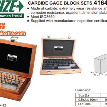 Alternative view of DISCONTINUED INSIZE Gauge Blok Set 4164 (ISO 3650, Carbide Gage Block) Accuracy; ±2µm, Range; 1mm - ≤100mm