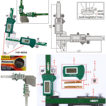 INSIZE Gear Tooth Caliper 1181-M50A P1/2-P5 - Image 10