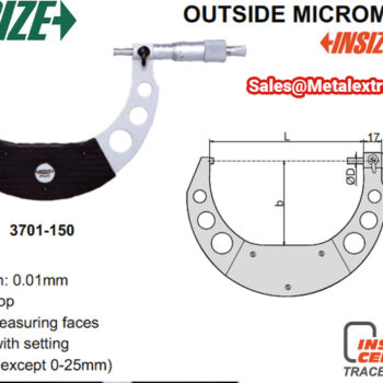 Alternative view of INSIZE Germany Micrometer 3701 Graduation: 0.01mm, Ø25mm -  Ø200mm