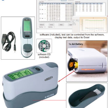 Alternative view of INSIZE Gloss Meter ISQ-DG8 (Measuring Aperture MAV; Φ39x9mm, Res; 0.1GU) Angle; 20°-60°-85° Range; ≤2000GU