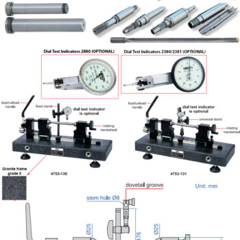 Alternative view of INSIZE Granite Bench Centers 4753 Series (Runout Accuracy 2μm, outside diameter Ø3-120mm, inside diameter Ø1-25mm) Range; ≤Ø75mm x 115mm