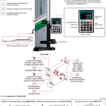 INSIZE Height Gauge 1D Manual DHG-C420 (Without Air Cushion) Range; 406mm - Image 3