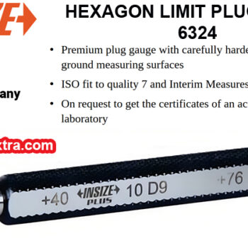 Alternative view of INSIZE Hexagon Limit Plug Gauge 6324 (Metric H7- F8 Size with D9 Tolerance) Range; ø3mm - ø24mm