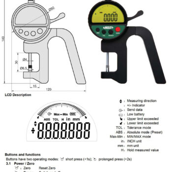 INSIZE High Precision Digital Thickness Gauge 2879-10 (Resolution; 0,001mm) Range; 0-10mm, - Image 3