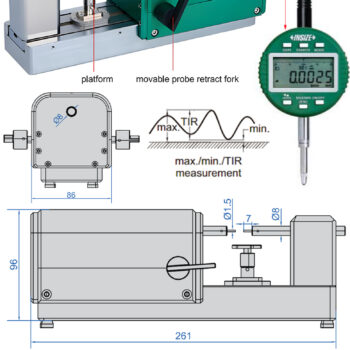 Alternative view of INSIZE Horizontal Bench Centre 6849-60 (Accuracy: ±3μm, Resolution; 0.2μm) Range; ≤Ø60mm