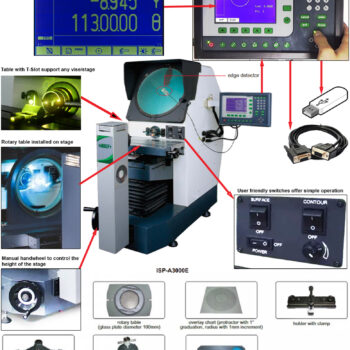 Alternative view of INSIZE Horizontal Profile Projector ISP-A3000E (DRO + RS232C Data Output) Magnify; 10~100x, View field: Ø3mm - Ø30mm