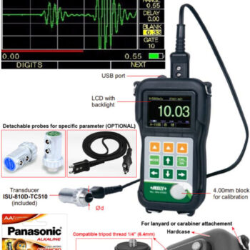 INSIZE Ultrasonic Thickness Gauge ISU-810D All Material (USB Data, Res; 0.01mm, Frequency; 4Hz-16Hz) Accuracy : ±0,05mm, Range; 1.2mm - 400mm - Image 10