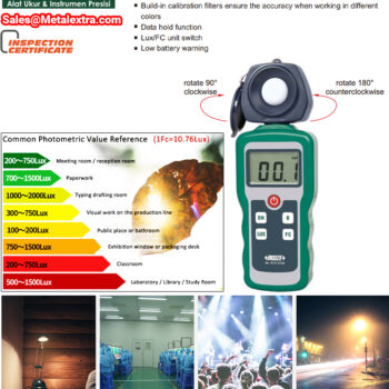 Alternative view of INSIZE Light Meter 0131-A120 (Luxmeter, 4 Mode) Range; ≤200,000 LUX