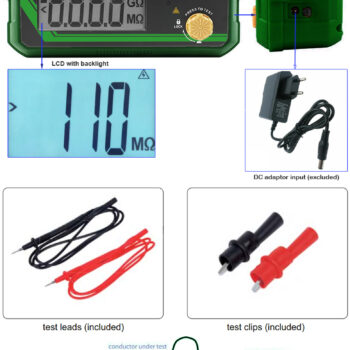 INSIZE Insulation Resistance Tester 9452-IR21 (CAT III 600V, Resolution; 0.00MΩ - 5.00GΩ) Range;  0.00MΩ～20.0GΩ - Image 4