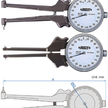 Alternative view of INSIZE Internal Dial Caliper Gauge 2223-35 (Interchangeable Anvil, Res; 0.01mm) Range; ≥⌀22mm - ⌀153mm